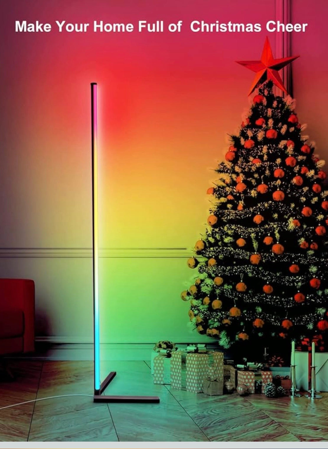 Lampadaire LED d'Angle RGB 160CM - Lumière Intelligente 16M Couleurs APP/Télécommande