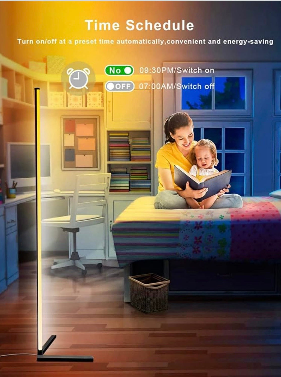 Lampadaire LED d'Angle RGB 160CM - Lumière Intelligente 16M Couleurs APP/Télécommande