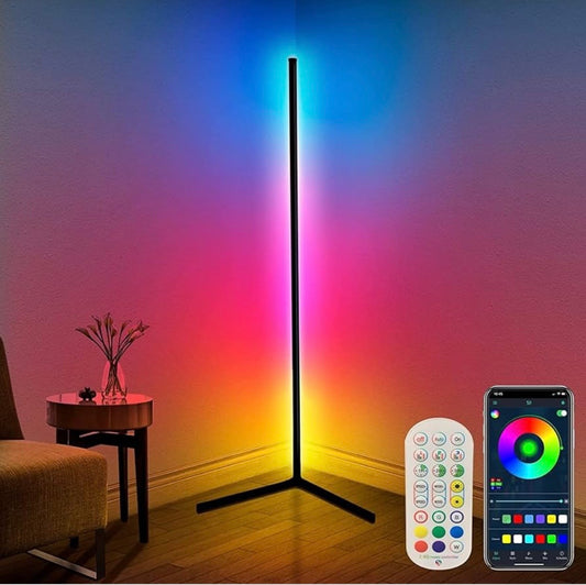 Lampadaire LED d'Angle RGB 160CM - Lumière Intelligente 16M Couleurs APP/Télécommande